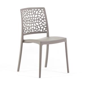 Set de 4 sillas de jardín apilables en resina tórtola