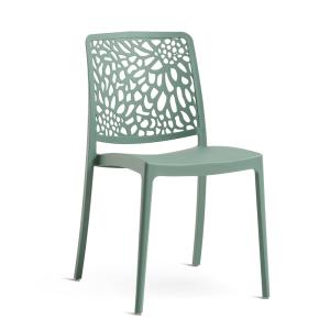 Set de 4 sillas de jardín apilables en resina verdes
