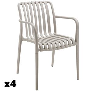 Set de 4 sillas de jardín apilables y 54,5 x 58 x 80,5 cm,…