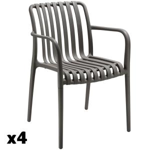 Set de 4 sillas de jardín apilables y 54,5x58x80,5 cm, antr…