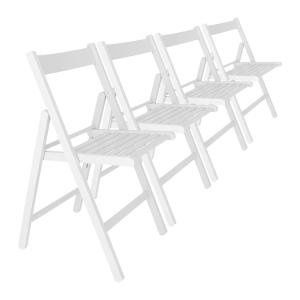 Set de 4 sillas de madera blanco 43x47x79cm