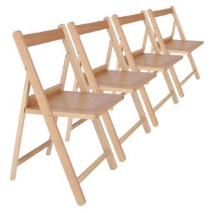 Set de 4 sillas de madera natural 43x47x79cm