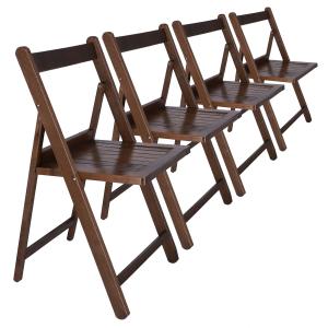 Set de 4 sillas de madera nogal 43x47x79cm