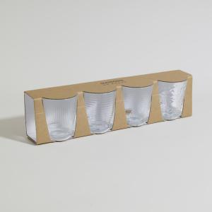 Set de 4 vasos de vidrio transparente