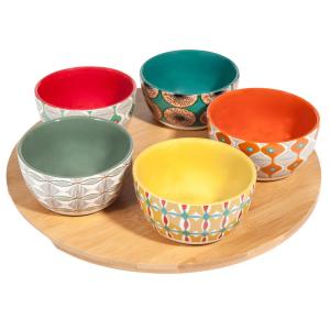 Set de 5 cuencos para aperitivos de cerámica multicolor con…
