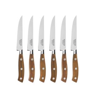 Set de 6 cuchillos de carne  madera