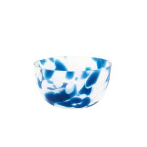 Set de 6 cuencos de cristal azul y blanco 11x11x6cm