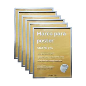 Set de 6 marcos, madera de ingeniería, marco plata, 50x70 c…