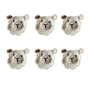 Set de 6 parches crochet Oveja