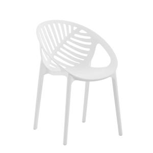 Set de 6 sillas apilables de resina reforzada blancas