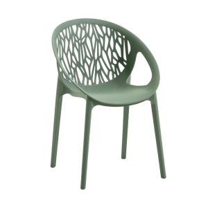 Set de 6 sillas apilables de resina reforzada verdes
