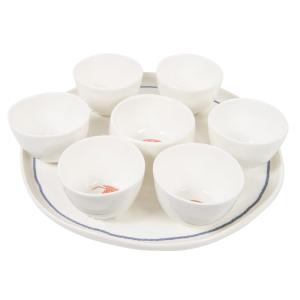 Set de 7 cuencos y bandeja de cerámica