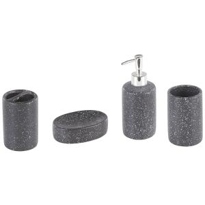 Set de accesorios de baño 4 piezas de cerámica gris oscuro