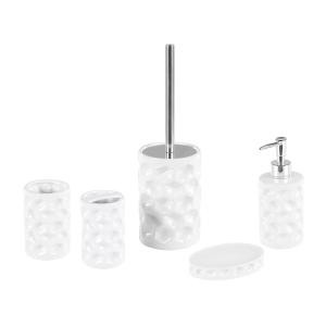 Set de accesorios de baño 5 piezas de cerámica blanca