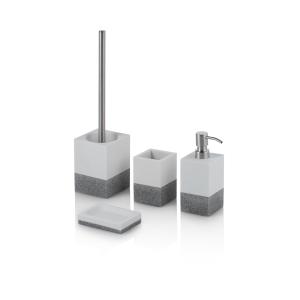 Set de accesorios de baño de 4 piezas en resina blanco/gris