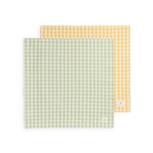 Set de dos servilletas cuadros vichy amarillo 45x45