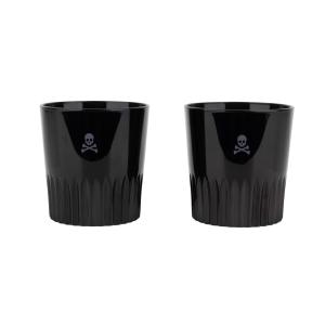 Set de dos vasos de whiskey en vidrio negro 345 ml