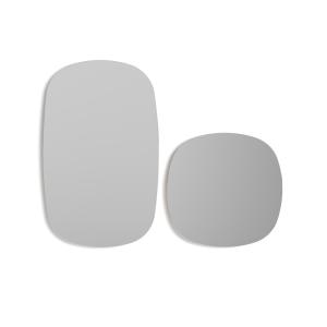 Set de espejos ovalados de aglomerado blanco 65/40x40x2 cm