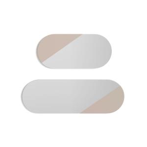 Set de espejos ovalados de haya arena 90/65x30x2 cm