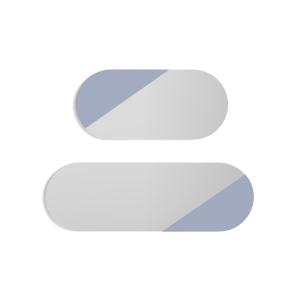 Set de espejos ovalados de haya azul 90/65x30x2 cm