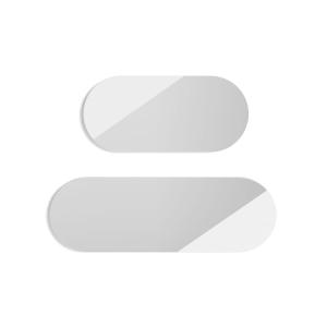 Set de espejos ovalados de haya blanco 90/65x30x2 cm