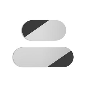 Set de espejos ovalados de haya negro 90/65x30x2 cm