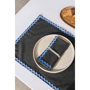 Set de mesa mantel y servilletas 8 piezas 100% lino gris y…