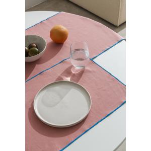 Set de mesa mantel y servilletas 8 piezas 100% lino rosa y…