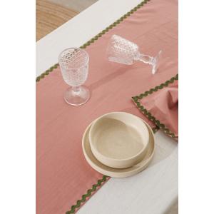 Set de mesa  mantel y servilletas 8 piezas 100% lino rosa y…
