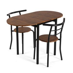 Set de mesa y 2 sillas en madera aglomerada negro