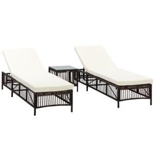 Set de tumbonas 196x54x32 cm marrón