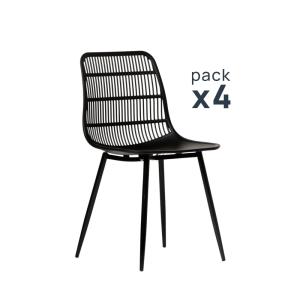 Set di 4 sedie plastica nero 85x46 cm