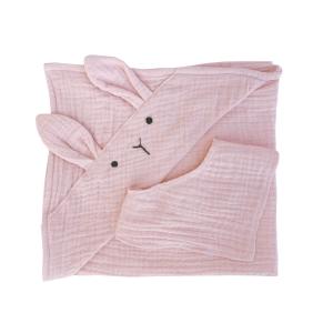 Set toalla-bandana BUNNY BOBBLE rosa