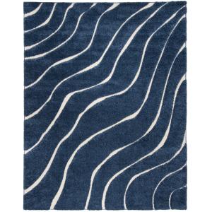 Shag azul marino/neutro alfombra 245 x 305