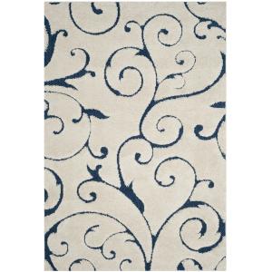 Shag azul/neutral alfombra 120 x 180