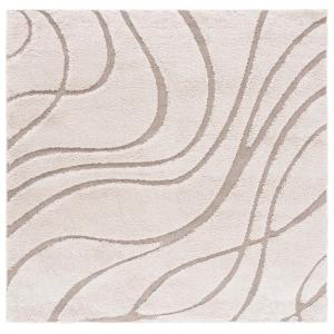 Shag crema/beige alfombra 120 x 120