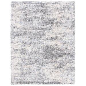Shag gris azul/crema alfombra 245 x 305