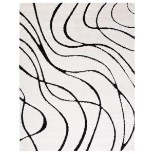 Shag marfil/negro alfombra 185 x 275