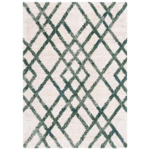 Shag marfil/verde alfombra 100 x 160