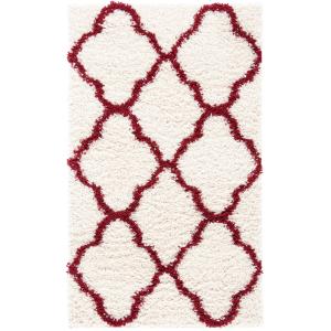Shag rojo/neutral alfombra 120 x 180