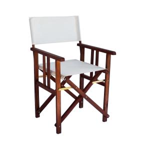 Silla acacia poliester director marron 52x53x87cm