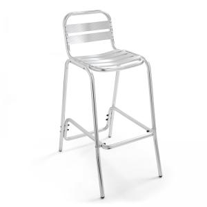 Silla alta de aluminio gris