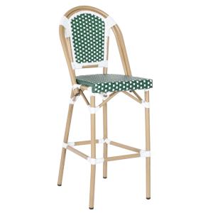 Silla alta de jardín en aluminio y ratán sintético blanco y…