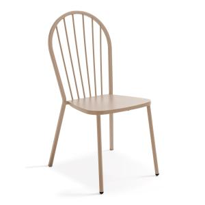 Silla bistro de metal en color topo