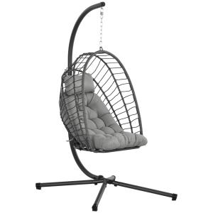 Silla colgante 100x131x194 cm gris oscuro