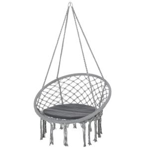 Silla colgante 80x80x42 cm gris