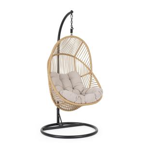 Silla colgante con cojín de acero y fibra sintética