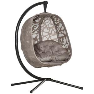 Silla colgante con soporte 126x96x172 cm arena