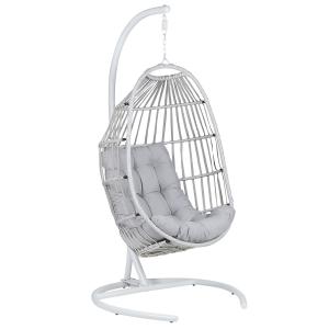 Silla colgante con soporte gris claro