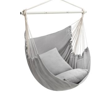 Silla colgante de 150 x 128 cm de color gris paloma